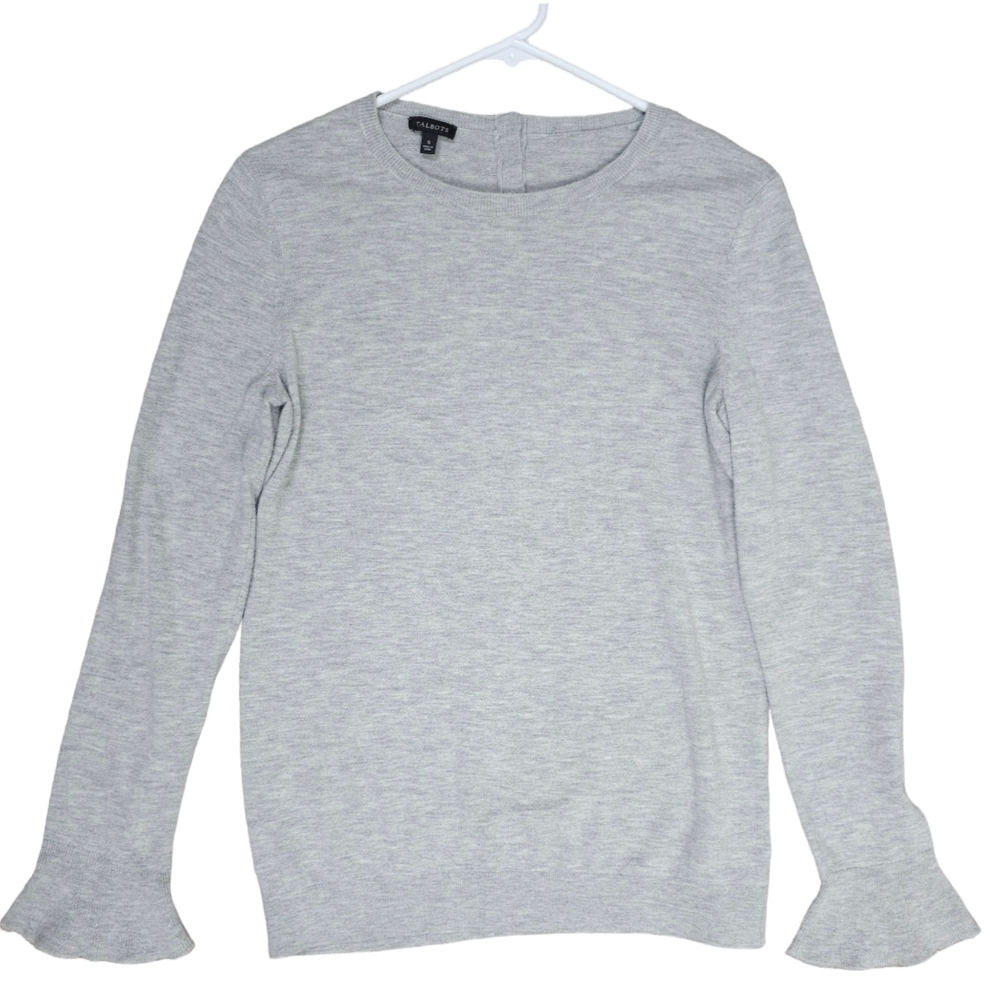 Talbots Gray Lambswool Blend Pullover Sweater